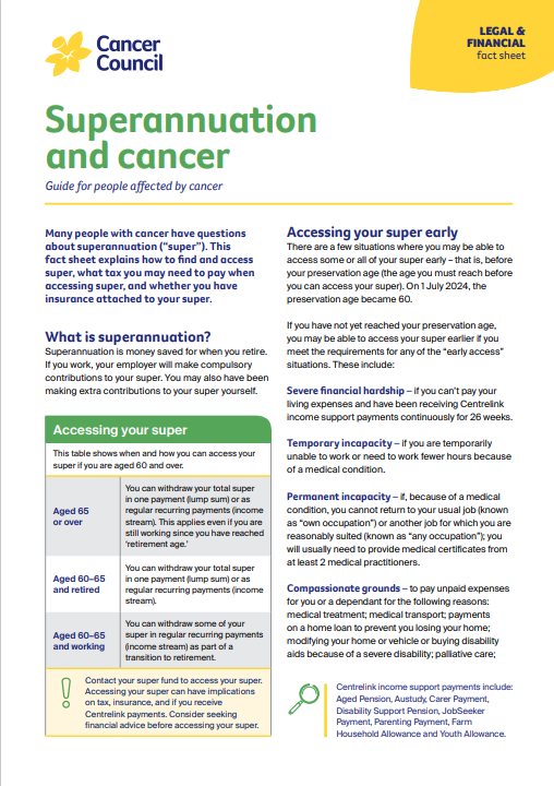 Superannuation and cancer cover thumbnail