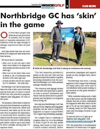 An article in Inside Golf magazine, titled Northbridge GC has'skin' in the game