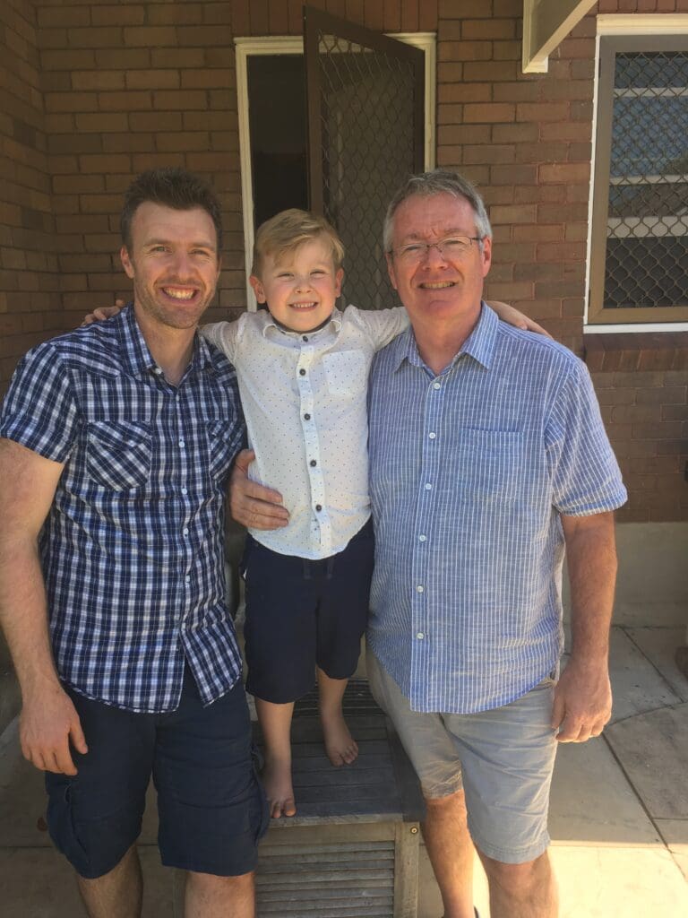 Tim with his father and son in December 2016.