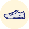 Cartoon icon of walking shoe